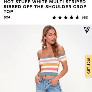 Lulus Striped Sweater Crop Top Size XS